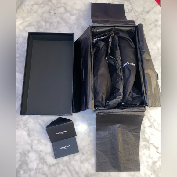 ✨SOLD✨ NIB Authentic Saint Laurent Tribute Mule Sandals in Suede size 38.5 - Picture 8 of 11